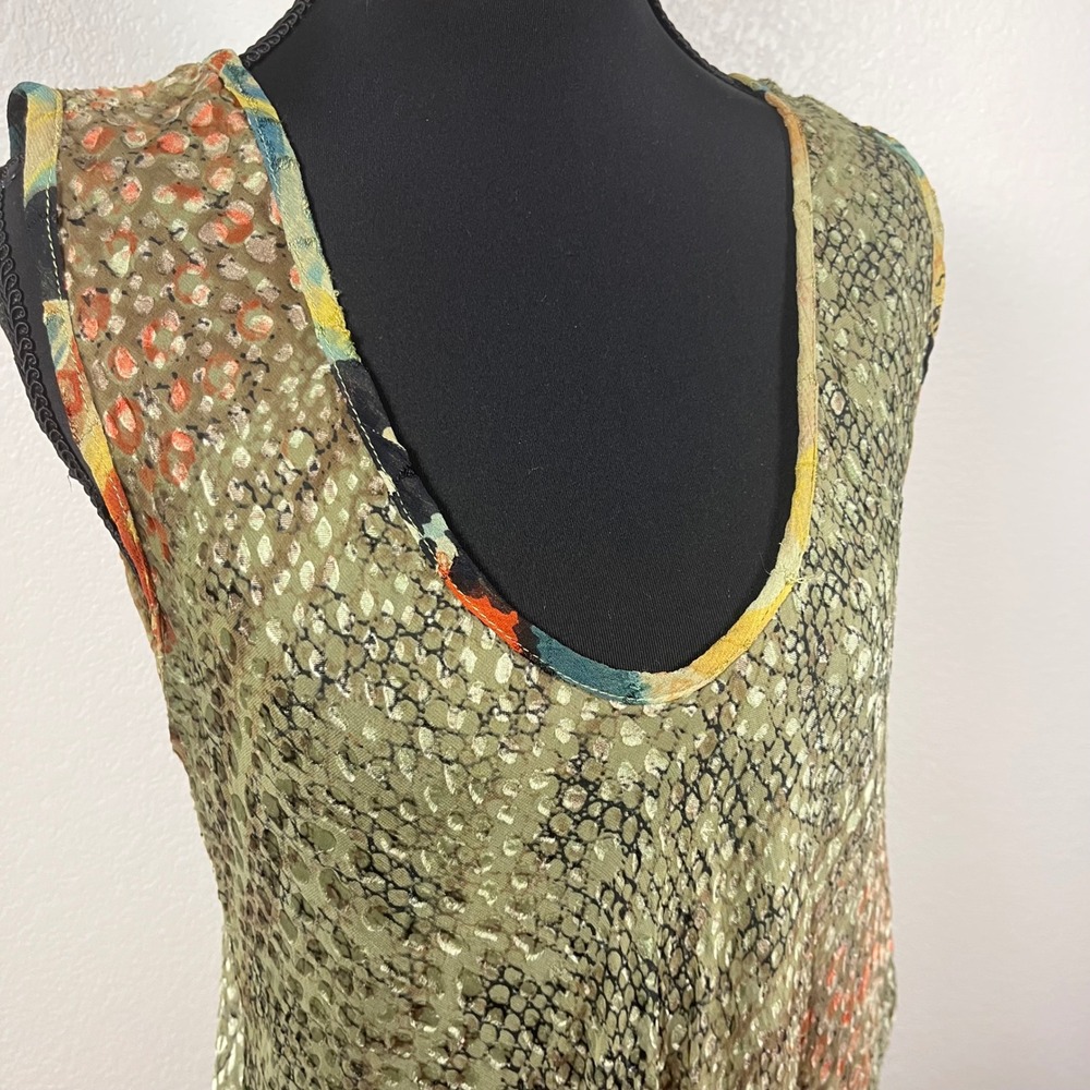 URU Kristine St Rrik Silk Blend Burnout Velvet Snakeskin Midi Dress One Size - Picture 2 of 8